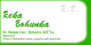 reka bohunka business card
